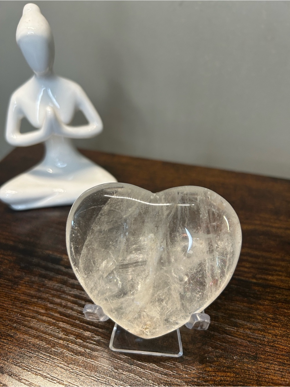 Clear Quartz Heart Accent - Polished Clear Crystal Décor